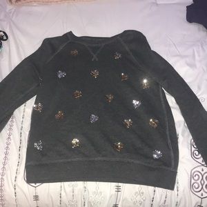 A grey sweatshirt